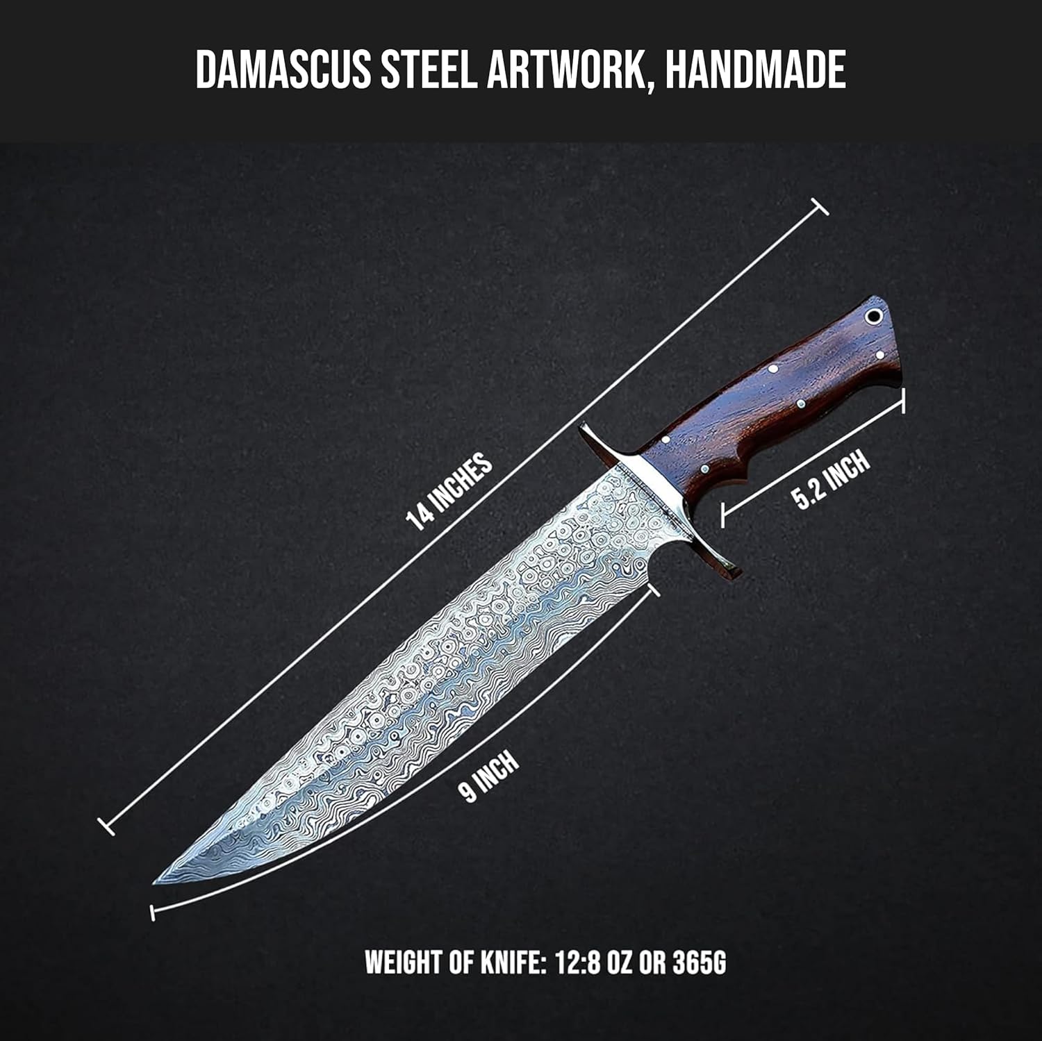 damascus steel hunting knife 14” handmade with leather sheath mega blades damascus steel hunting knife 14” handmade with leather sheath mega blades