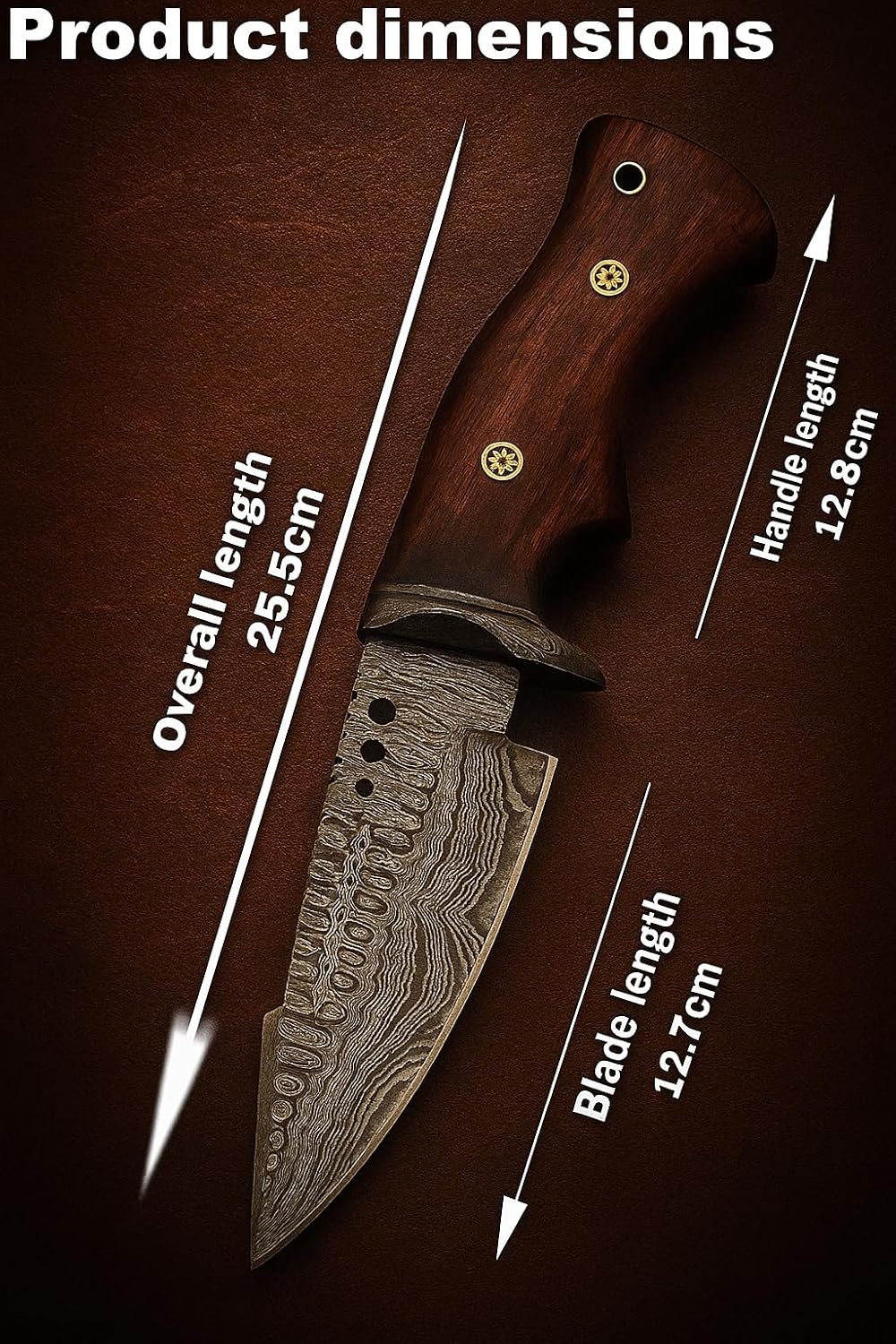 damascus hunting knife 10” handmade bowie with horizontal sheath mega blades damascus hunting knife 10” handmade bowie with horizontal sheath mega blades