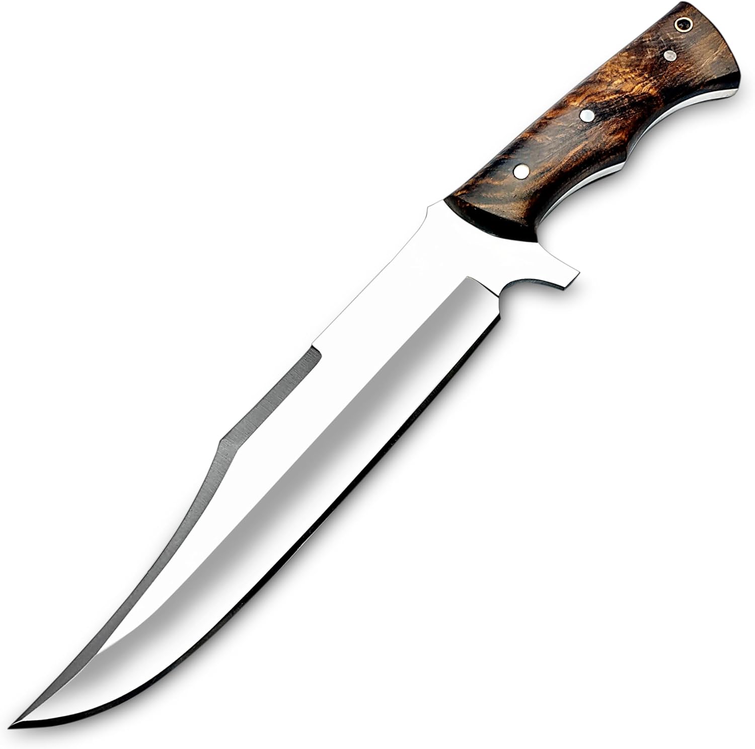 d2 steel bowie knife 14 inch full tang with wood handle & sheath mega blades d2 steel bowie knife 14 inch full tang with wood handle & sheath mega blades
