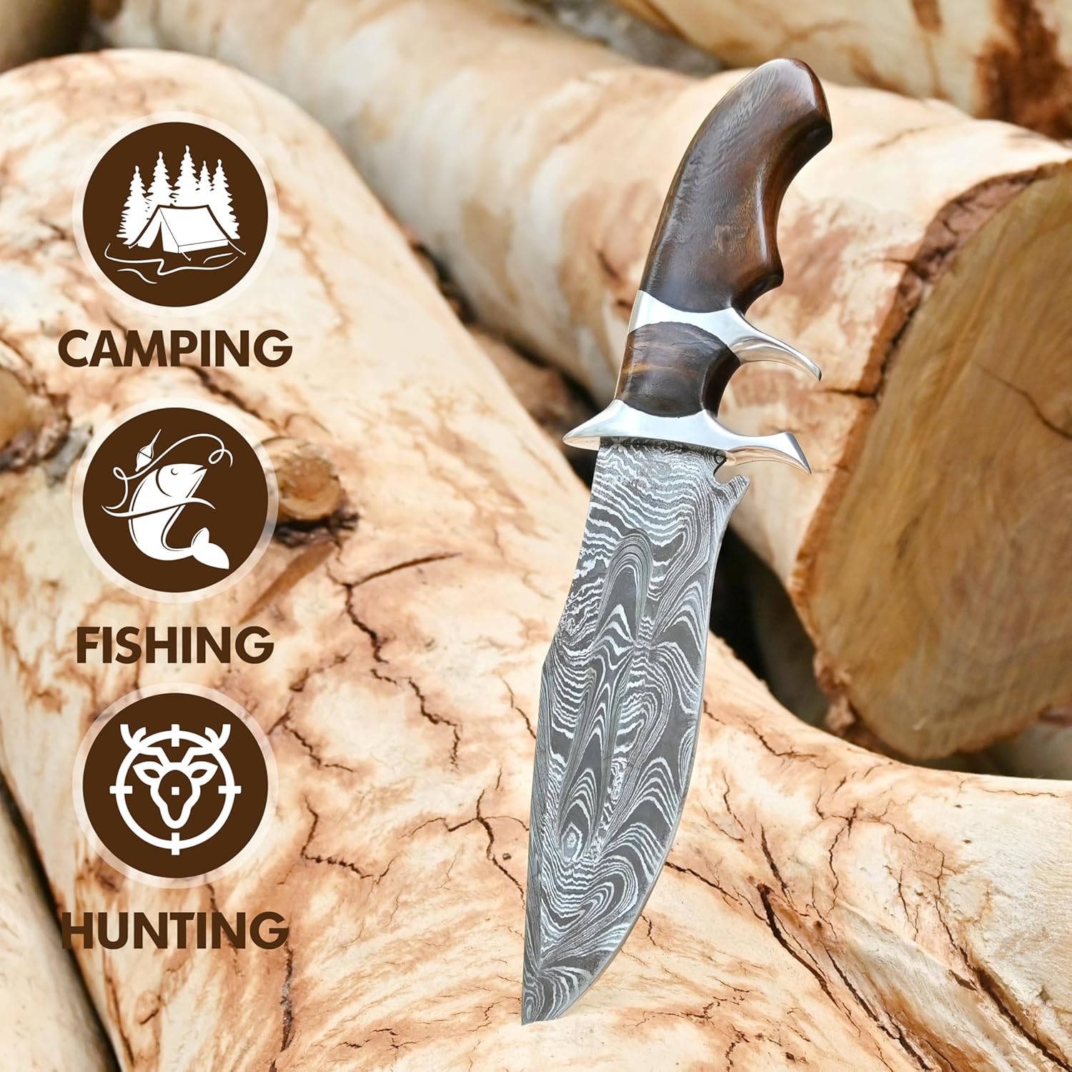 damascus bowie knife handmade with rosewood handle for camping mega blades damascus bowie knife handmade with rosewood handle for camping mega blades