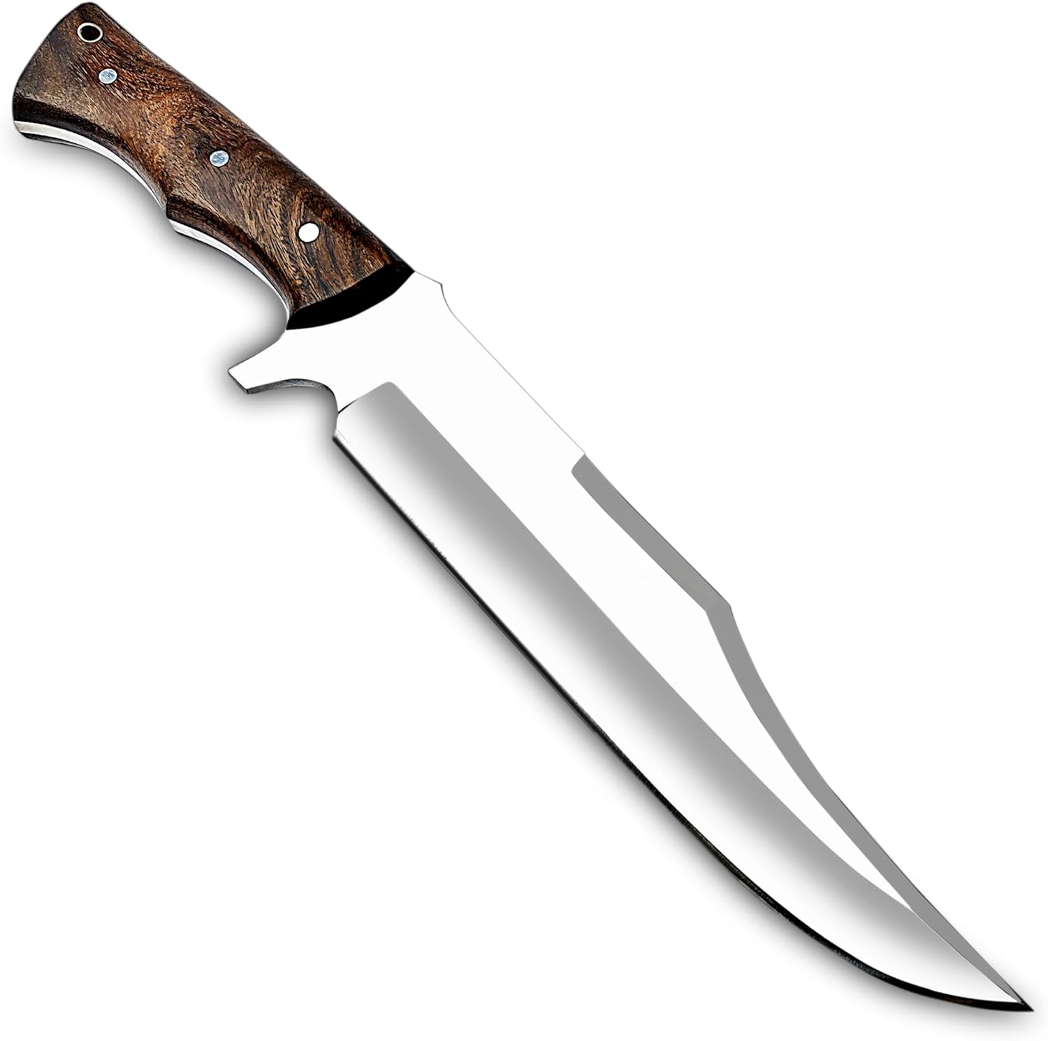 d2 steel bowie knife 14 inch full tang with wood handle & sheath mega blades d2 steel bowie knife 14 inch full tang with wood handle & sheath mega blades