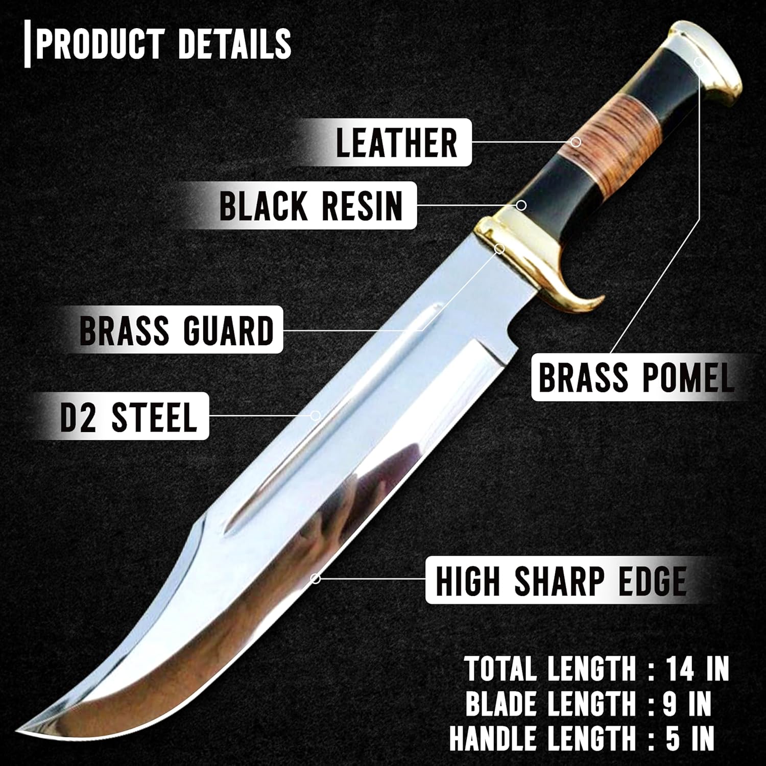 crocodile dundee bowie knife 14” with sheath for camping mega blades crocodile dundee bowie knife 14” with sheath for camping mega blades