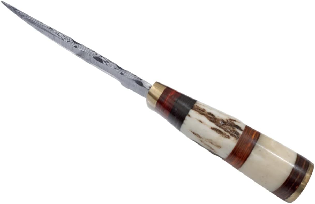 damascus steel knife 6in fixed blade camel bone handle stag mega blade damascus steel knife 6in fixed blade camel bone handle stag mega blade