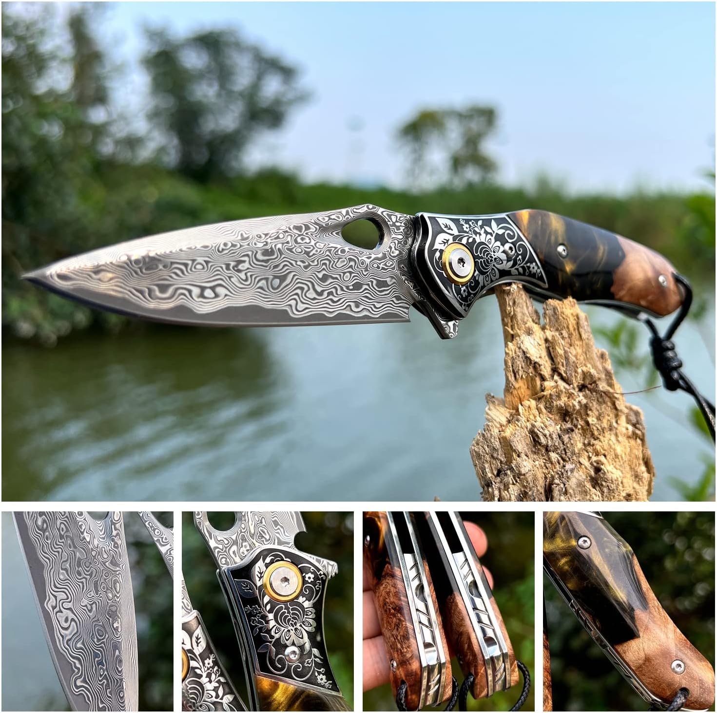 damascus steel pocket knife folding vg10 for edc fishing mega blades damascus steel pocket knife folding vg10 for edc fishing mega blades