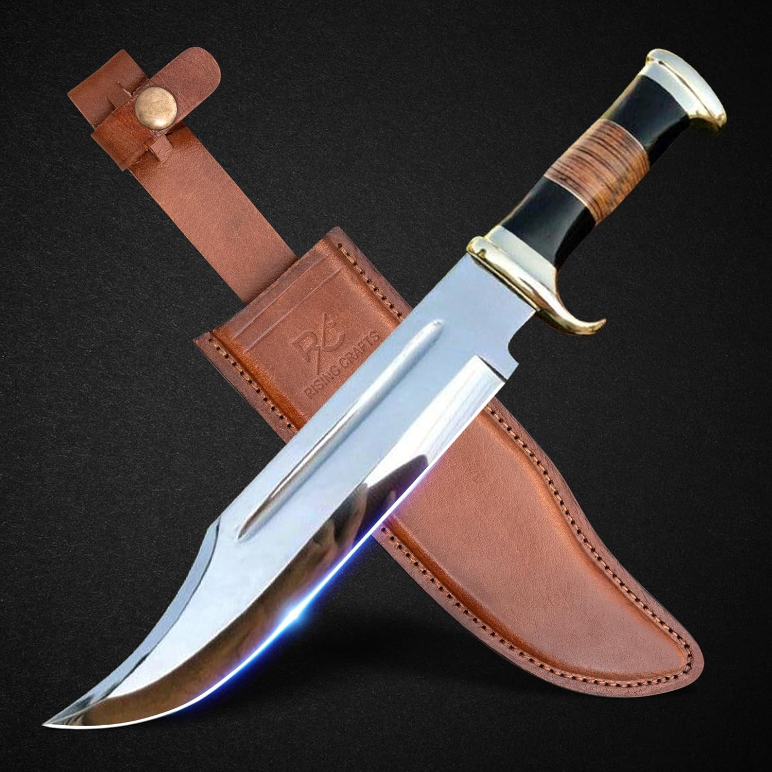 crocodile dundee bowie knife 14” with sheath for camping mega blades crocodile dundee bowie knife 14” with sheath for camping mega blades