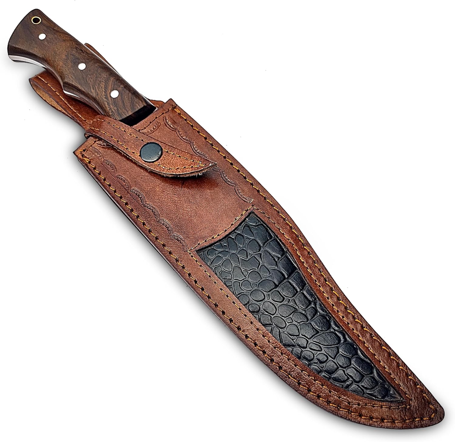 d2 steel bowie knife 14 inch full tang with wood handle & sheath mega blades d2 steel bowie knife 14 inch full tang with wood handle & sheath mega blades