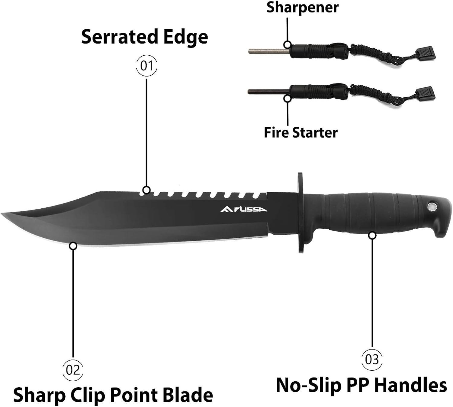 flissa survival hunting knife 15 inch full tang bowie blade mega blades flissa survival hunting knife 15 inch full tang bowie blade mega blades