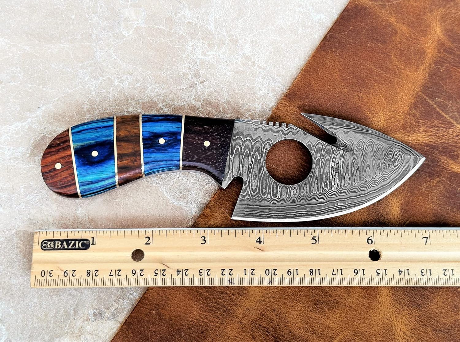 personalized gut hook skinner knife damascus w/ leather sheath mega blades personalized gut hook skinner knife damascus w/ leather sheath mega blades