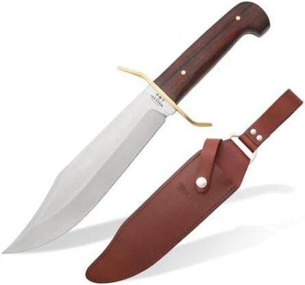 fixed blade gold rush bowie knife sandvik steel cocobola | mega blades