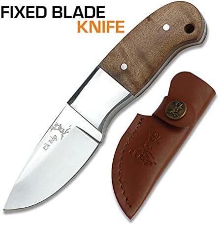 hunting & survival outdoors fixed blade knife with leather sheath | mega blades