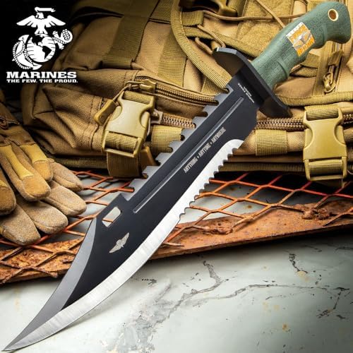 16 inch usmc bowie knife with rubber handle & sheath | mega blades 16 inch usmc bowie knife with rubber handle & sheath | mega blades