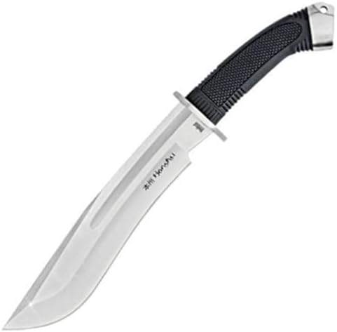 full tang bowie knife with overmolded handle & leather sheath | mega blades full tang bowie knife with overmolded handle & leather sheath | mega blades