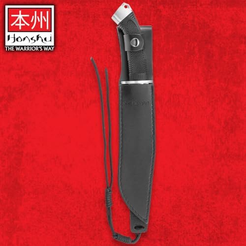 full tang bowie knife with overmolded handle & leather sheath | mega blades full tang bowie knife with overmolded handle & leather sheath | mega blades