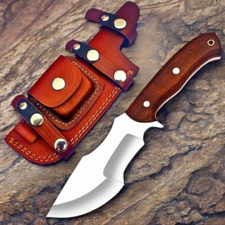 custom handmade d2 steel knife with wooden handle | mega blades