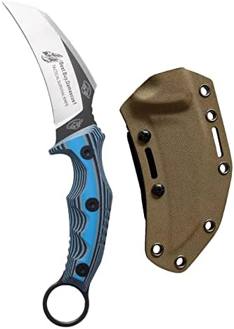 blue g10 fixed blade knife tactical hunting & survival | mega blades