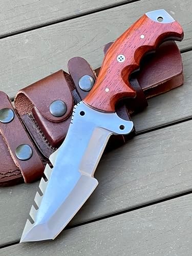 custom handmade damascus steel 10 inch tracker knife | mega blades