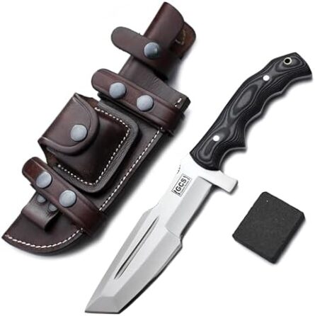 handmade d2 steel hunting knife with g10 handle & sheath | mega blades
