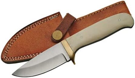 bone skinning knife with bone handle & sheath | mega blades