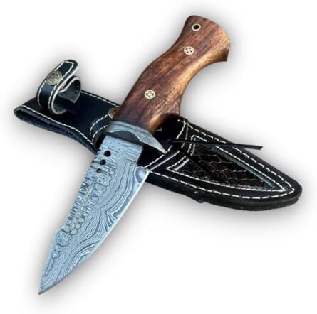 custom damascus fixed blade knife for camping and survival | mega blades