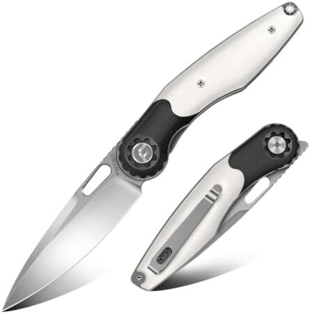 folding knife 14c28n blade with bicolour g10 handle | mega blades