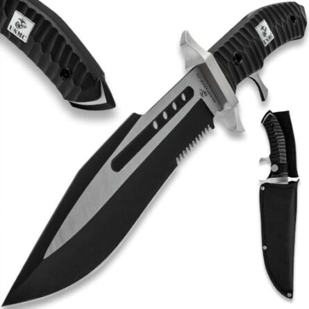 tactical bowie knife 8.5” stainless steel survival blade | mega blades