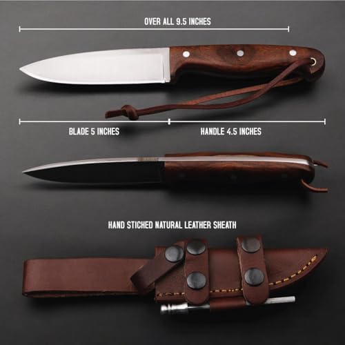 full tang fixed blade hunting knife with leather sheath | mega blades full tang fixed blade hunting knife with leather sheath | mega blades
