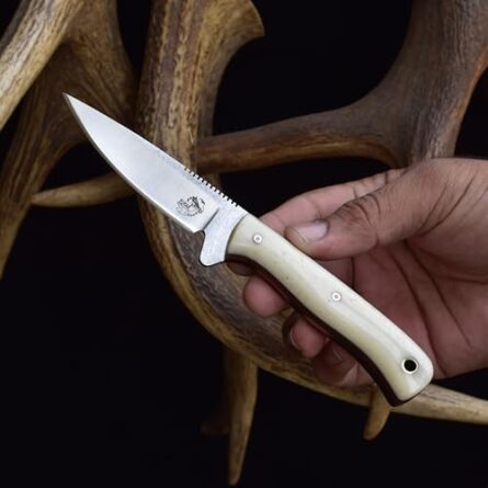 fixed blade high carbon paring knife with bone handle | mega blades