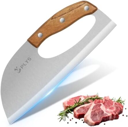 hand forged kitchen meat cleaver knife with ergonomic handle | mega blades