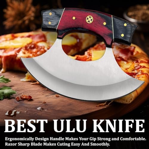 custom handmade damascus steel ulu knife with sheath | mega blades custom handmade damascus steel ulu knife with sheath | mega blades