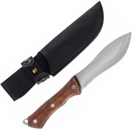 9 inch outdoor recurve blade full tang fixed knife with sheath | mega blades