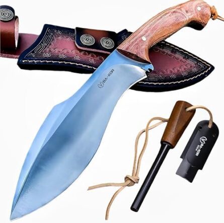 dc53 steel full tang knife with sheath & cerium igniter | mega blades