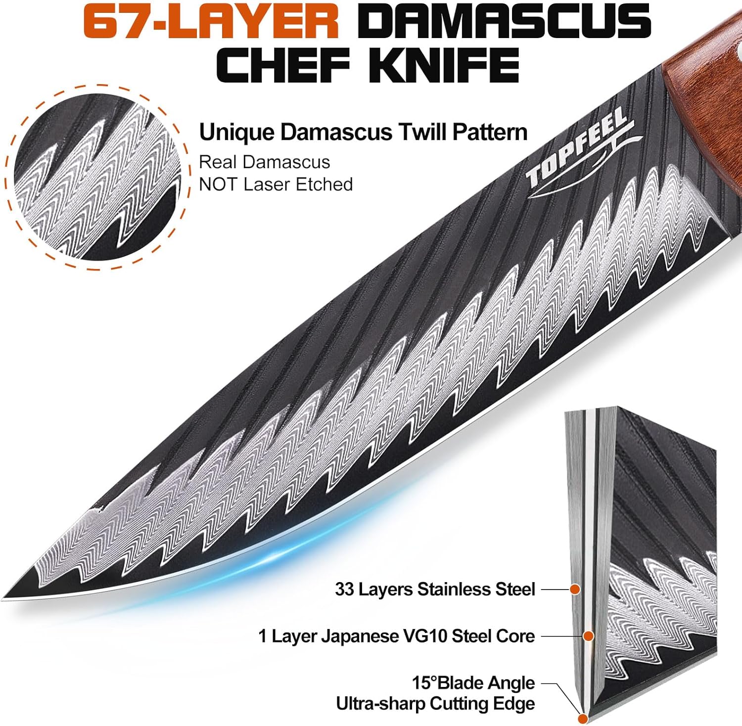 damascus chef knife 8 inch japanese steel wooden handle mega blades damascus chef knife 8 inch japanese steel wooden handle mega blades