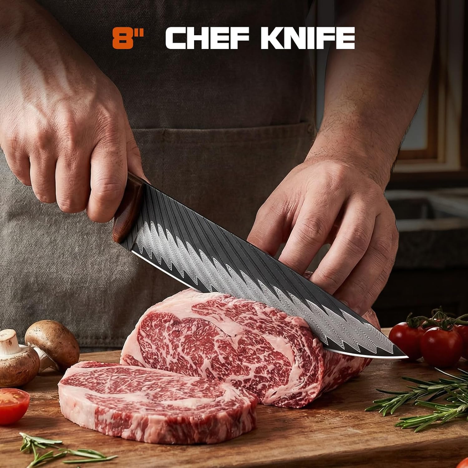 damascus chef knife 8 inch japanese steel wooden handle mega blades damascus chef knife 8 inch japanese steel wooden handle mega blades