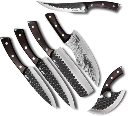 hand forged knife set 6 piece high carbon steel bbq set mega blades