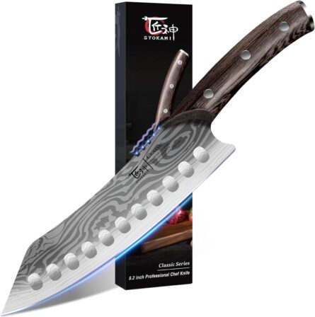 japanese kiritsuke chef knife 8.2 inch damascus steel mega blades