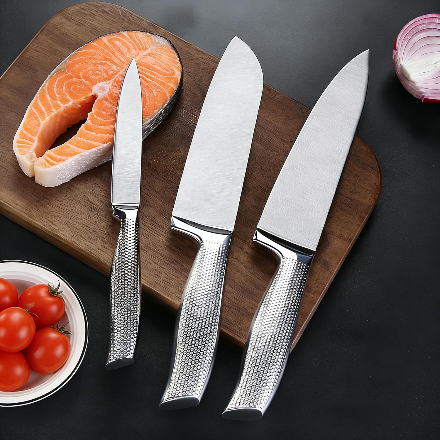 professional chef knife set – 3 piece high carbon steel mega blades professional chef knife set – 3 piece high carbon steel mega blades