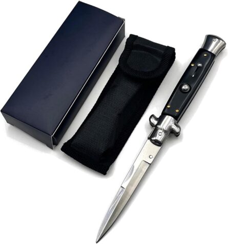 lwdzq outdoor pocket hunting knife foldable with black handle mega blades