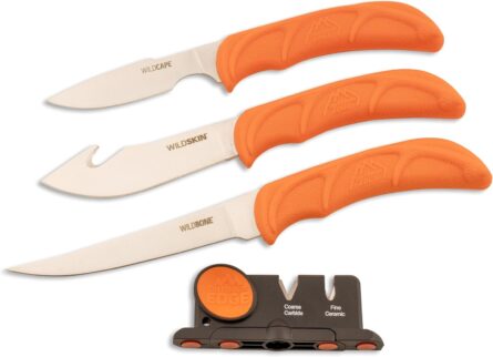 hunting knife set with gut hook & boning knife kit mega blades