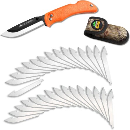 replaceable blade hunting knife with 30 blades set mega blades