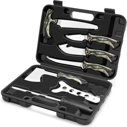 professional hunting knife set with axe & bone saw kit mega blades