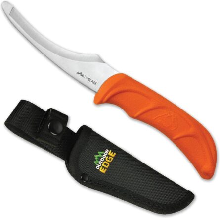 skinning knife for hunting with zip blade and nylon sheath mega blades