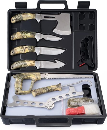 hunting knife set 14 pieces for deer field dressing kit mega blades