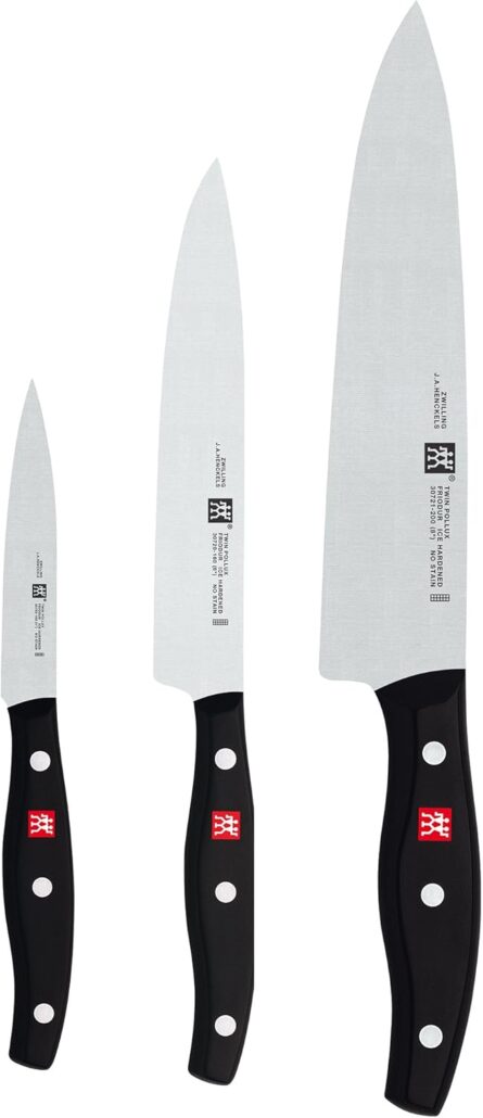 zwilling twin signature knife set 3 piece high carbon steel mega blades