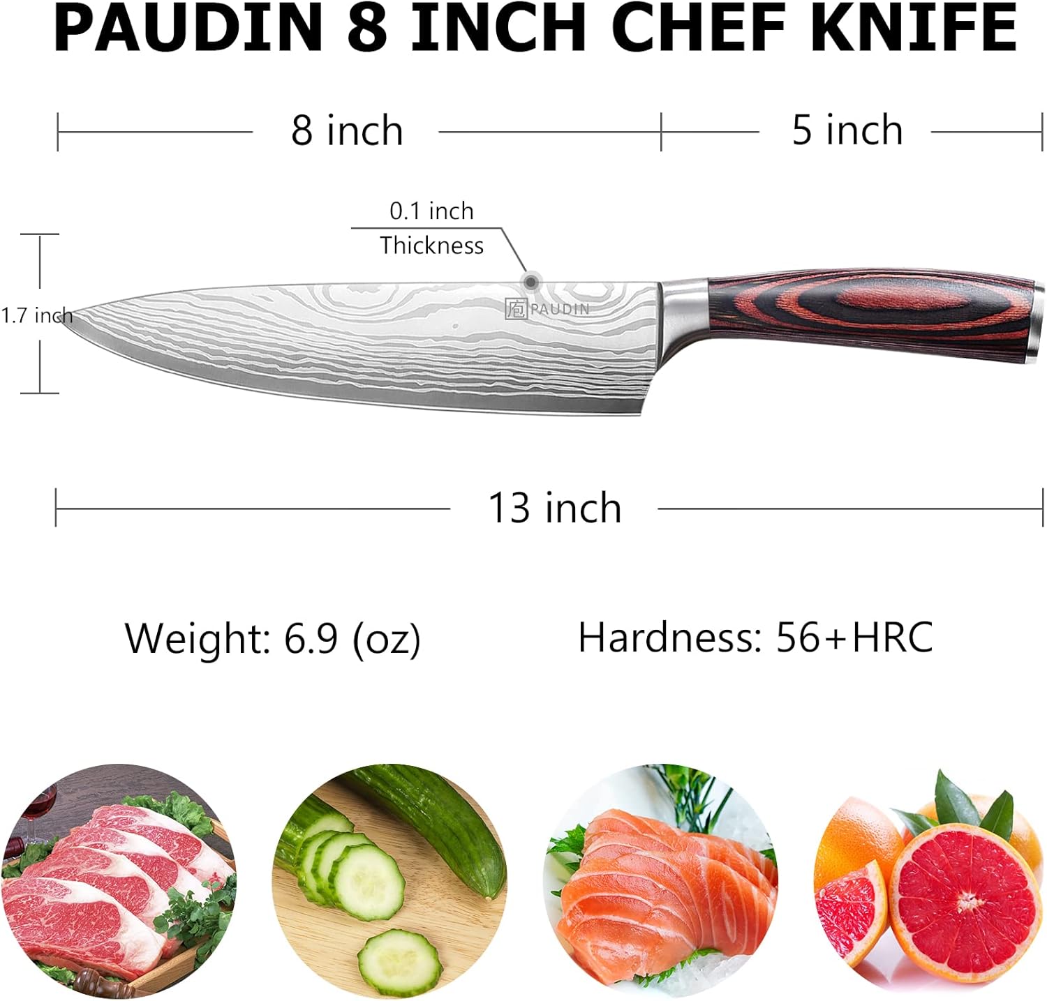 paudin 8 inch chef knife high carbon stainless steel sharp mega blades paudin 8 inch chef knife high carbon stainless steel sharp mega blades