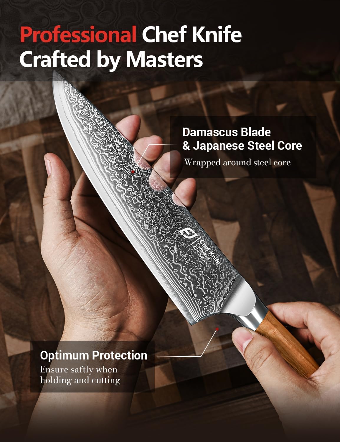 damascus chef knife 67 layer japanese steel with olive wood handle mega blades damascus chef knife 67 layer japanese steel with olive wood handle mega blades