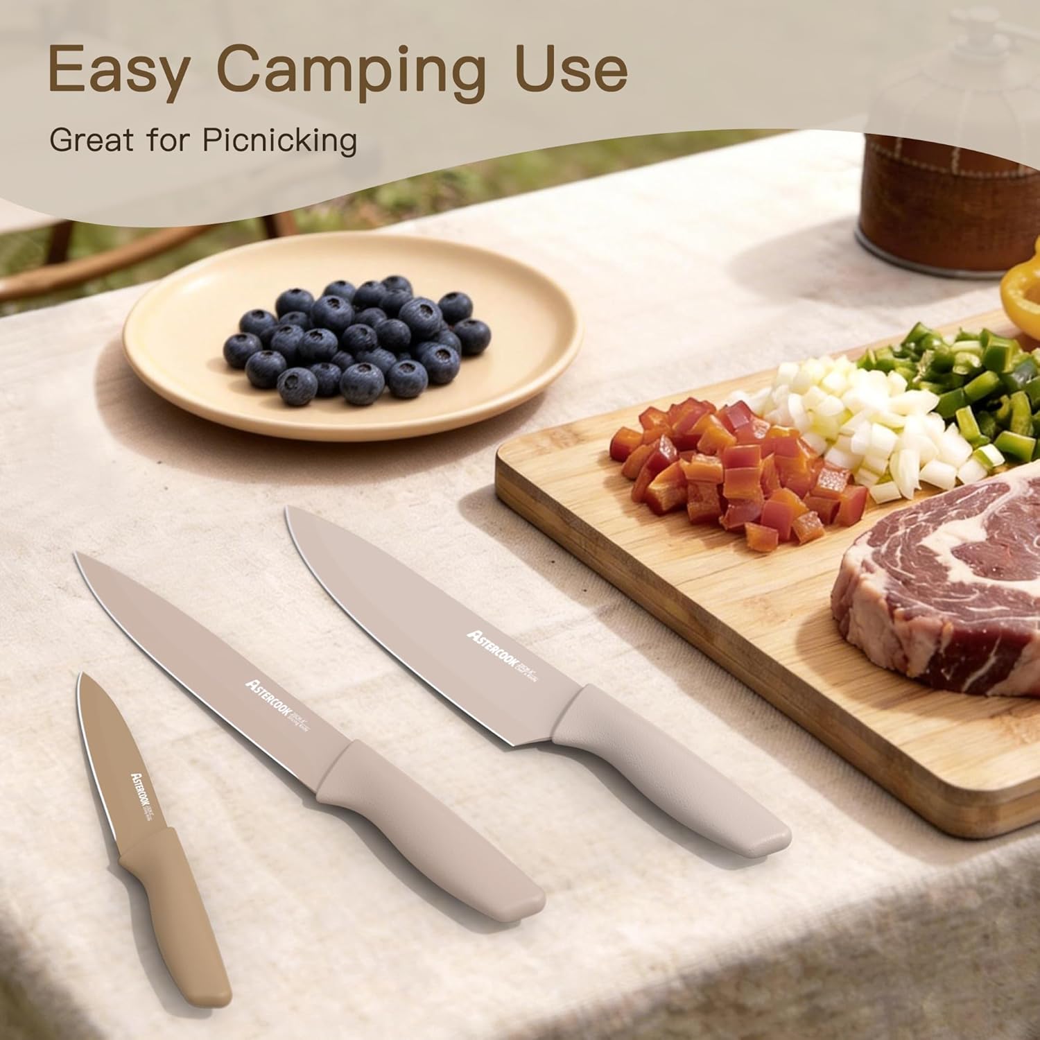 astercook 13 piece kitchen knife set with blade guards & shears mega blades astercook 13 piece kitchen knife set with blade guards & shears mega blades