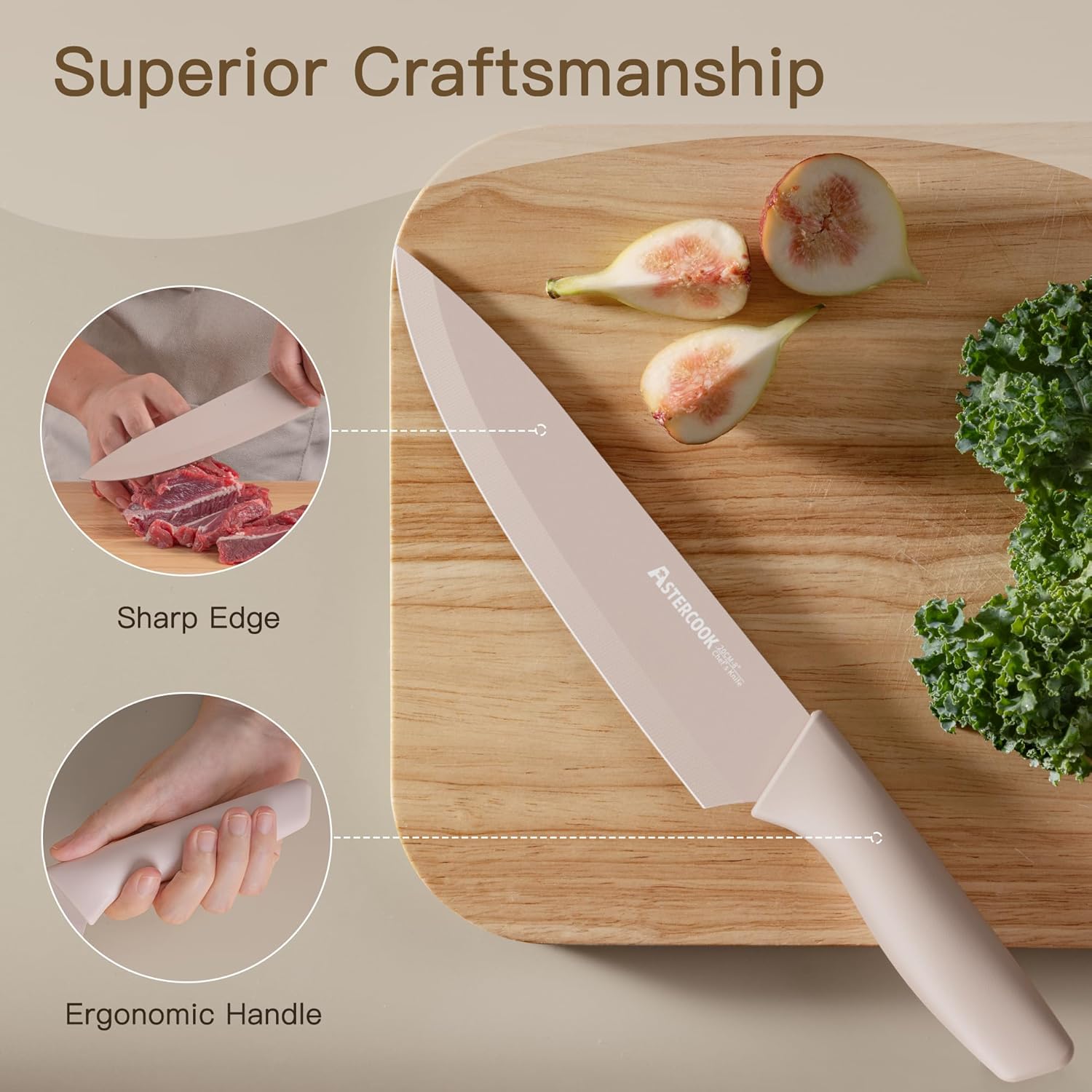 astercook 13 piece kitchen knife set with blade guards & shears mega blades astercook 13 piece kitchen knife set with blade guards & shears mega blades