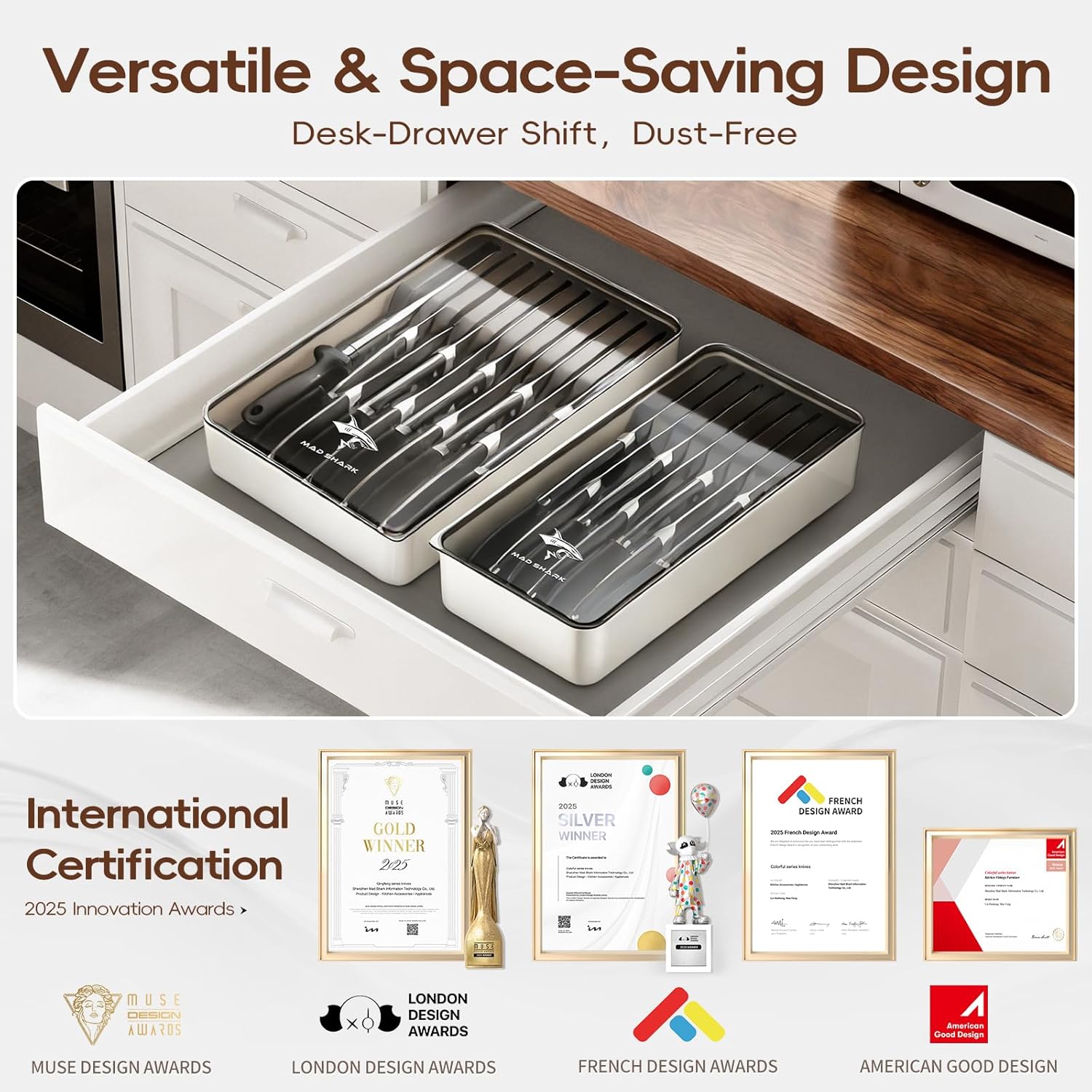 mad shark 8 piece knife block set with german high carbon steel mega blades mad shark 8 piece knife block set with german high carbon steel mega blades