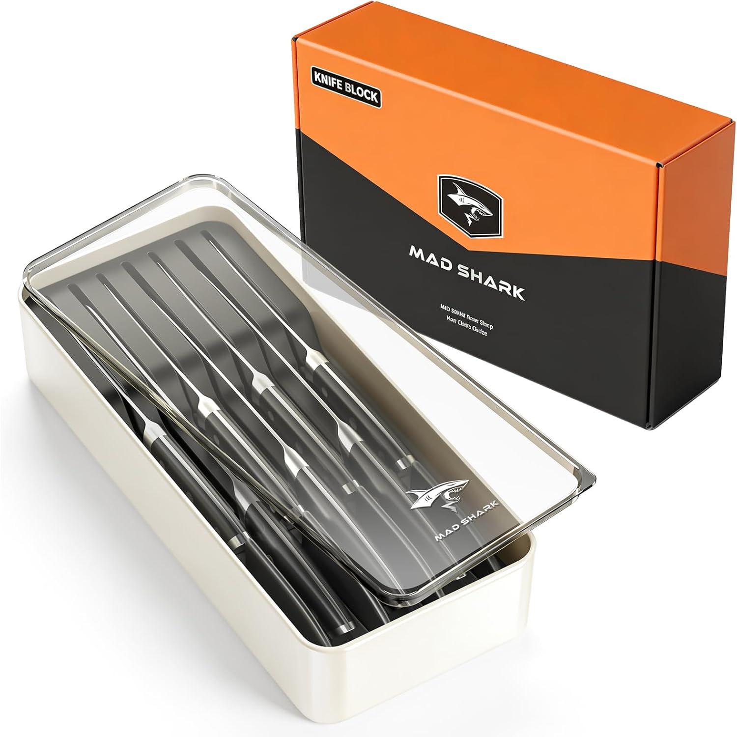 mad shark 8 piece knife block set with german high carbon steel mega blades mad shark 8 piece knife block set with german high carbon steel mega blades