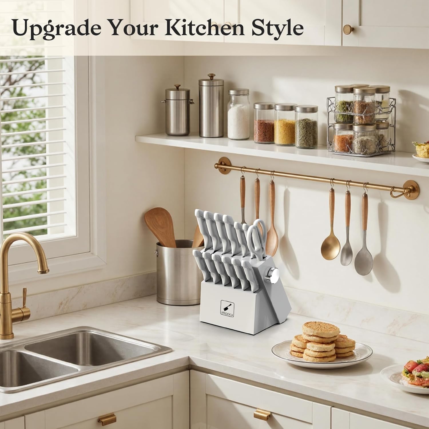 imarku 14 piece japanese knife set with white wooden block mega blades imarku 14 piece japanese knife set with white wooden block mega blades